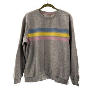 Mountain Warehouse Country To Coast Large Crewneck Sweatshirt Gray Retro Striped